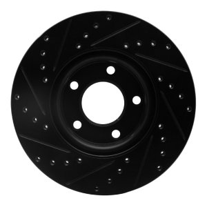 Mazda 5 Brake Rotor (1) - Front Right - R1 Concepts - Drilled & Slotted - Black - `04-`15